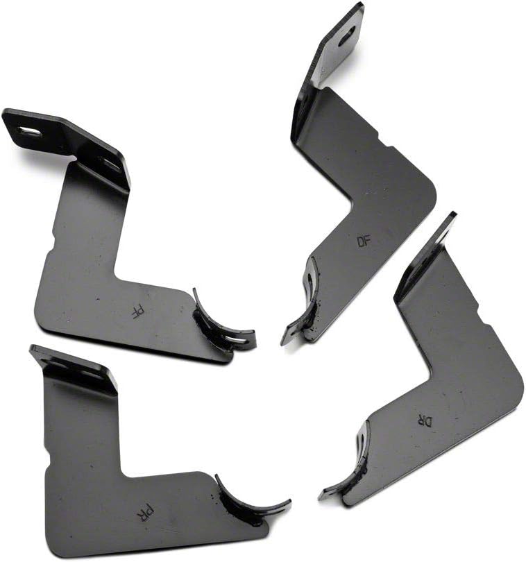 Black 4-Inch Oval Straight End Side Step Bars D314775