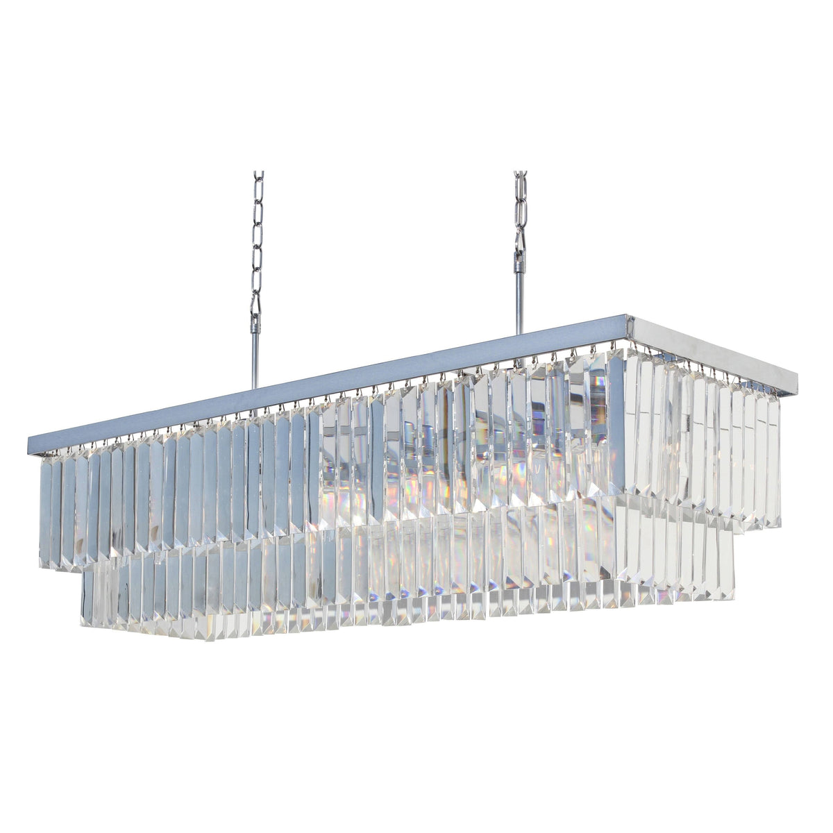 40 inch Clear Glass Crystal Prism Chandelier D758