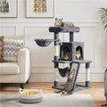 Dark Gray Cat Tree Tower with Condo Perch Platform Basket W143120