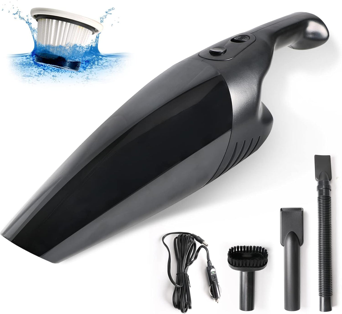 Black 7500Pa Portable Handheld Car Vacuum Pack of 2 L337