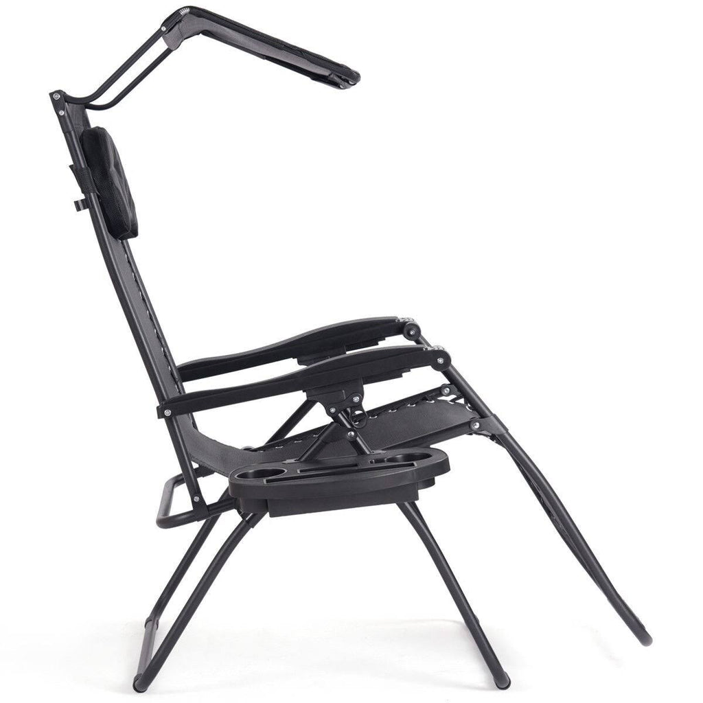 Folding Recliner Lounge Chair with Cup Holder D613