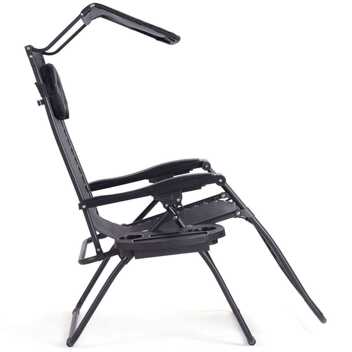 Folding Recliner Lounge Chair with Cup Holder D613