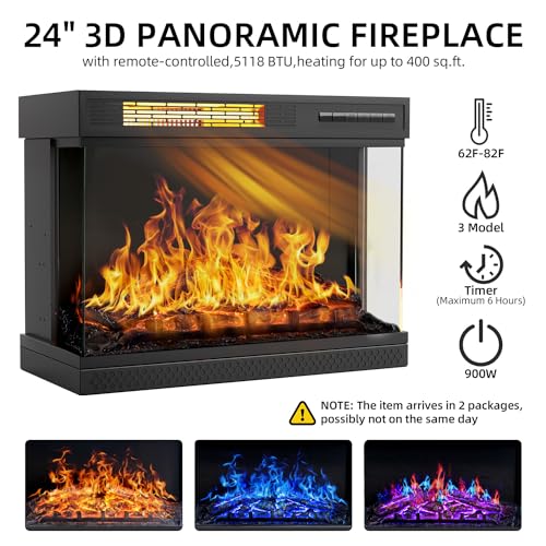 Gray Glass Fireplace TV Stand C493587