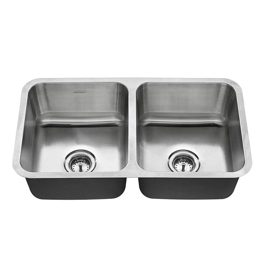 32-in x 18-in Double-Basin Stainless Steel Undermount Kitchen Sink R726