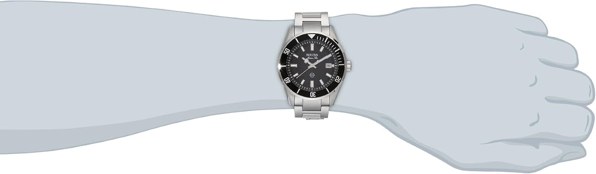 Stainless Steel Quartz Watch with Black Dial Z896