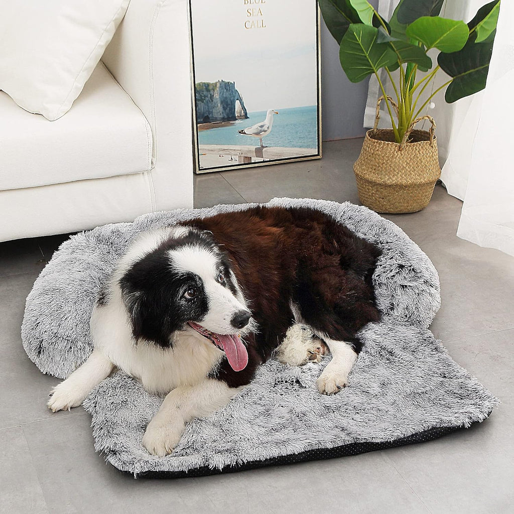 Fluffy Plush Dog Bed with Removable Washable Cover Y410