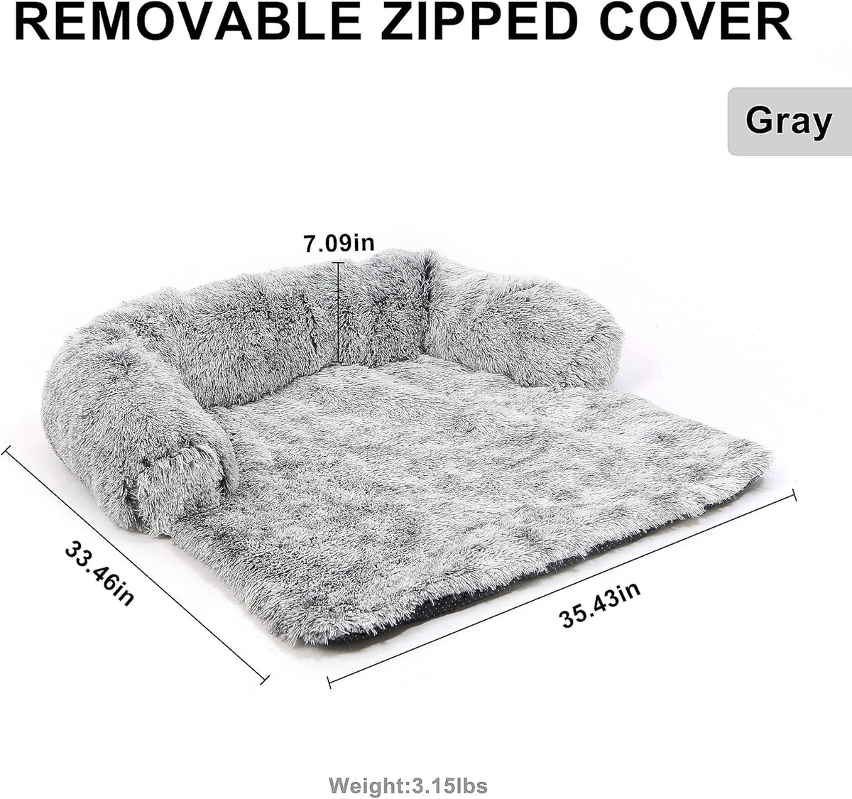 Fluffy Plush Dog Bed with Removable Washable Cover Y410