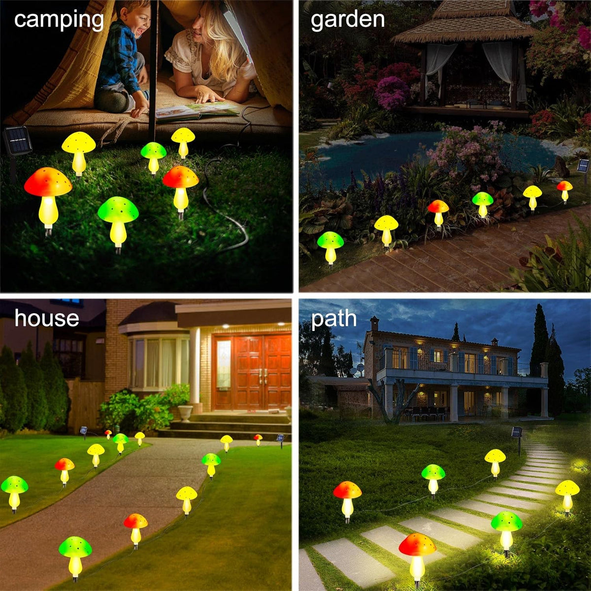 Solar Mushroom Lights Outdoor Waterproof LED Landscape Pathway Lights T2555