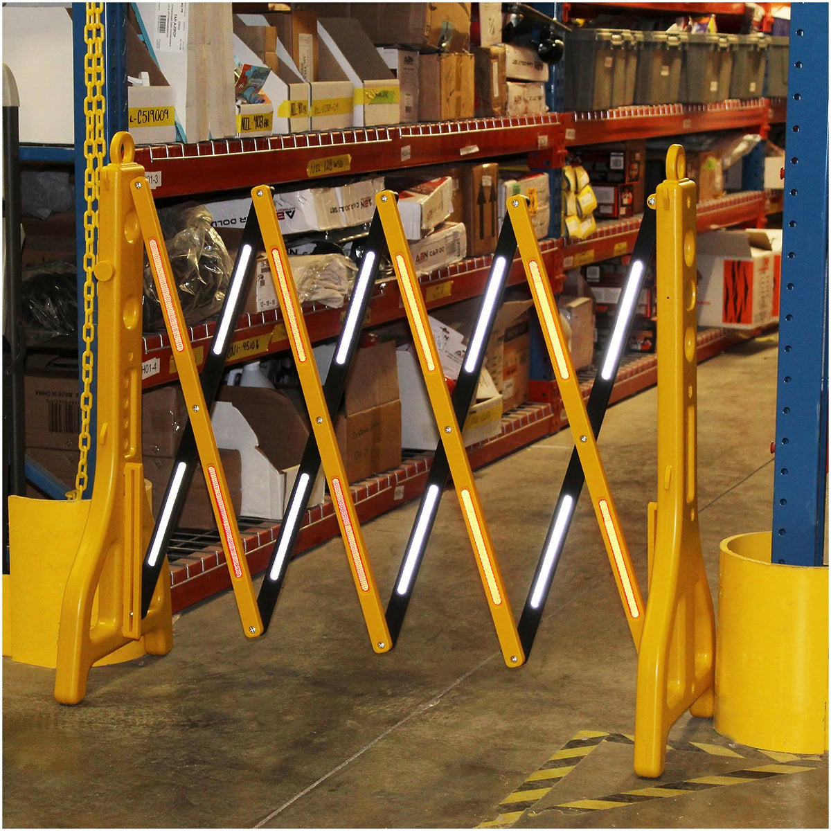 8 ft Portable Folding Barricade with Reflectors I99133