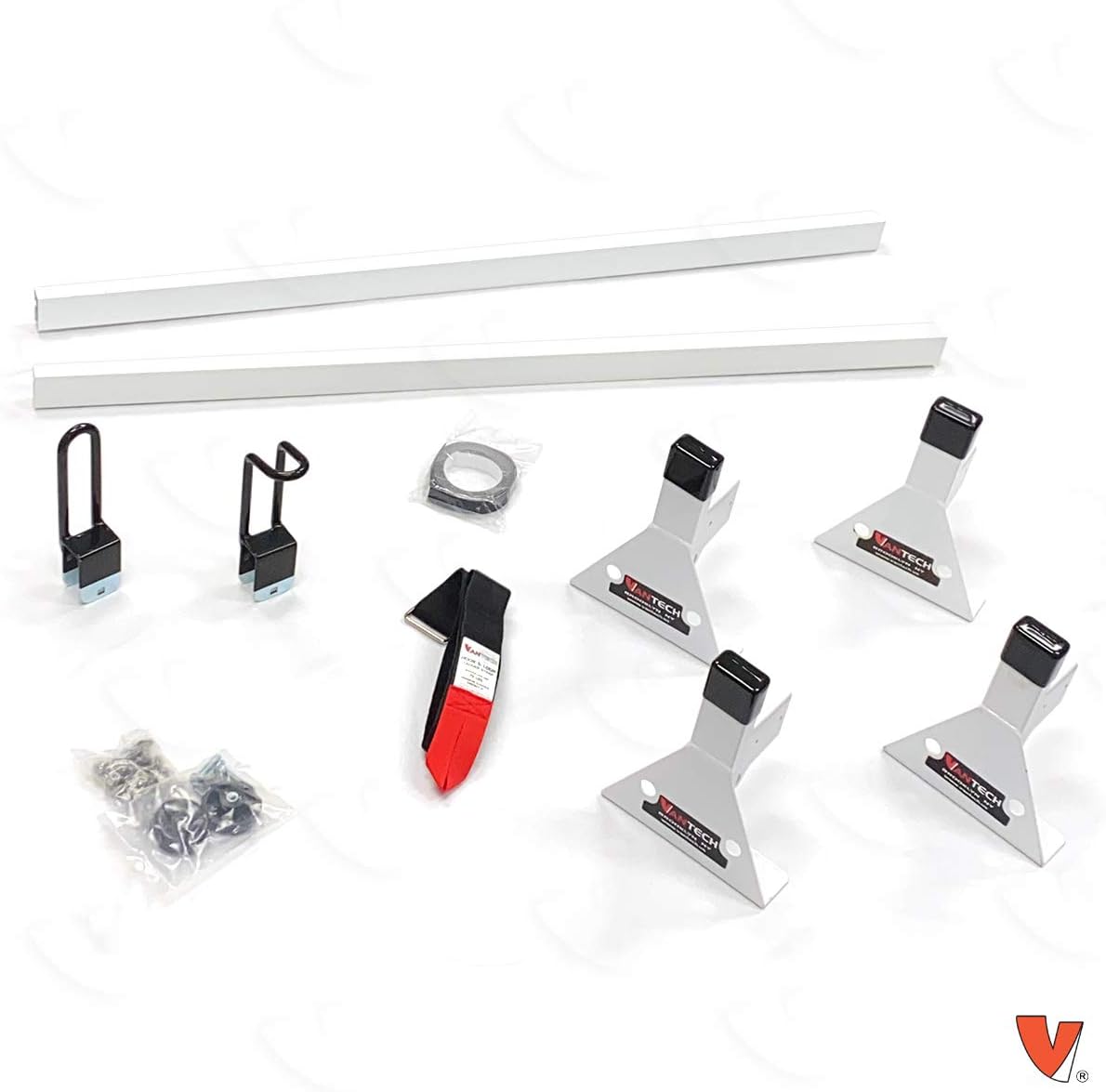 White Steel Ladder Roof Rack D974