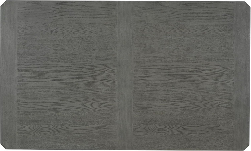 6-Piece Dining Table Set with 4 Upholstered Chairs and 1 Bench, Solid Wood, Dark Gray L330128
