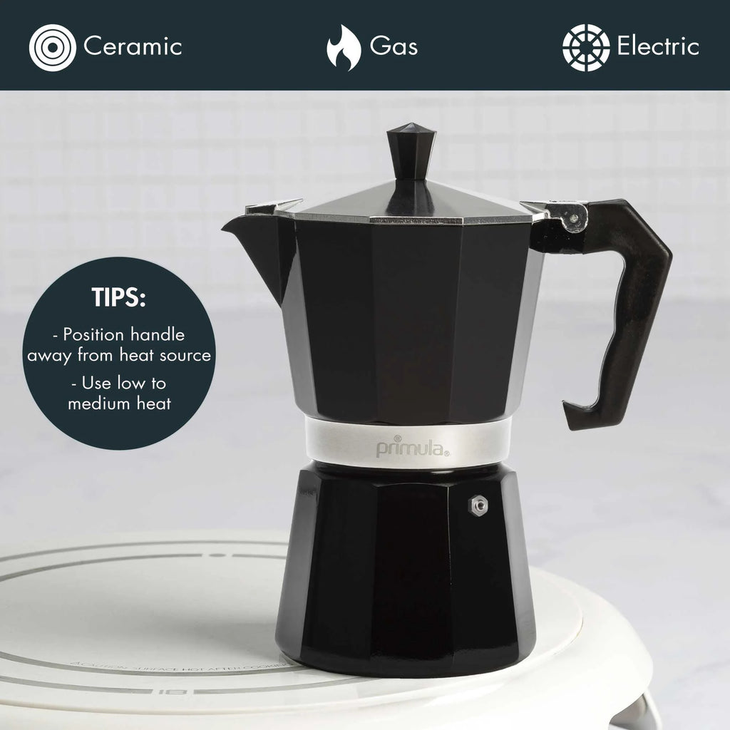 Black 6 Cup Stovetop Espresso Coffee Maker W7063