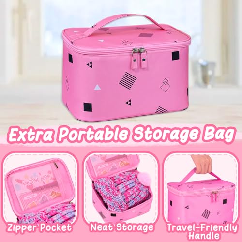 Knitting Loom Kit with Storage Bags Yarns Knitting Tools Pink B1005