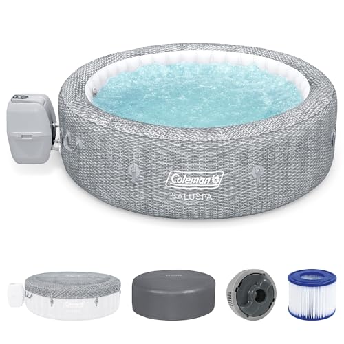 Grey Large Round Inflatable Hot Tub with 180 AirJets and EnergySense Cover Q309