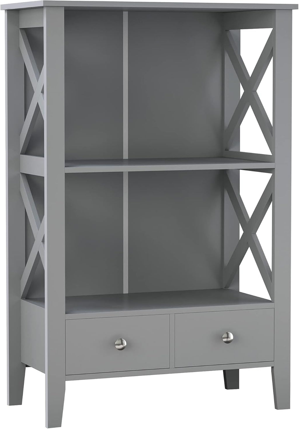 Grey Bathroom Storage Cabinet with 3 Shelves E728191