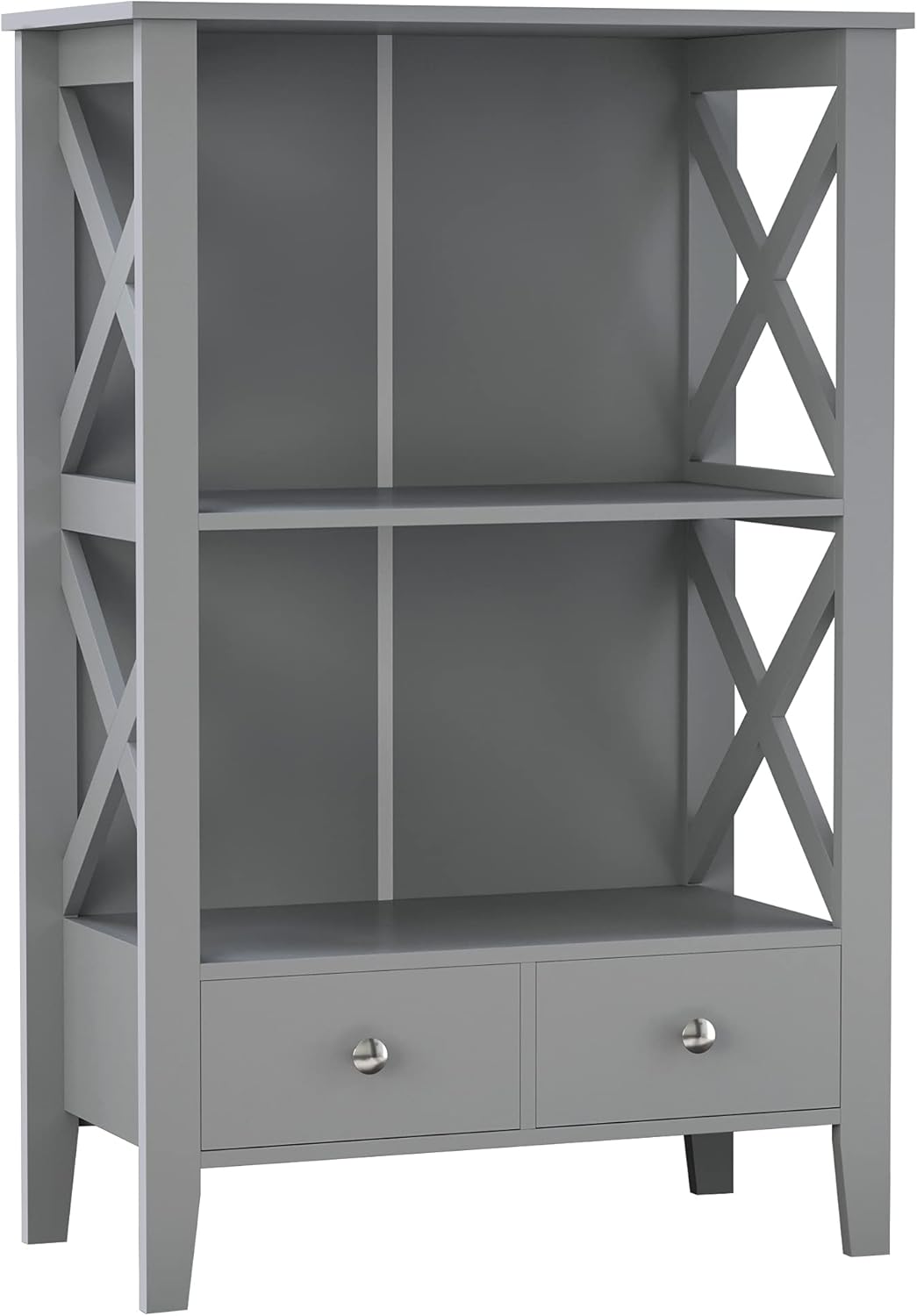 Grey Bathroom Storage Cabinet with 3 Shelves E728191