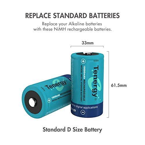8 Pcs D Size Rechargeable Batteries A348443
