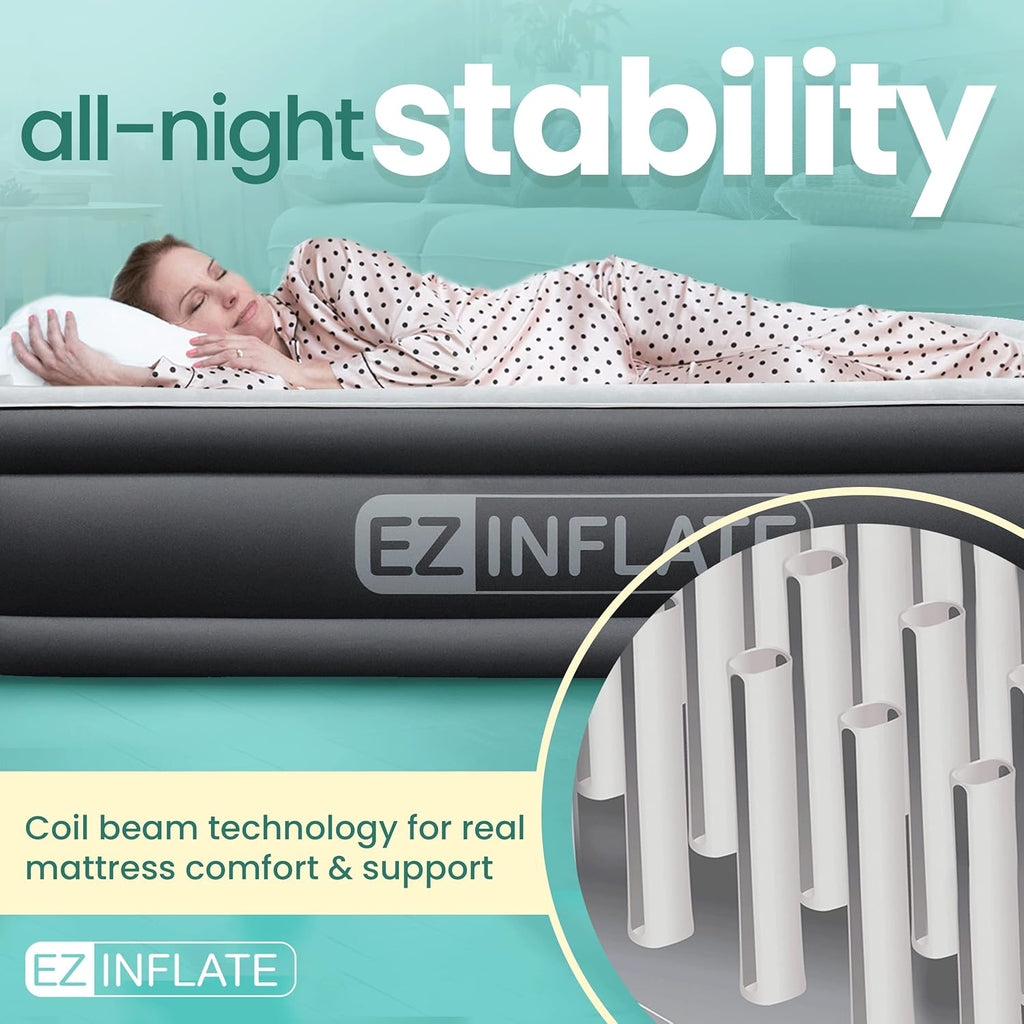 Queen Size Double-High Inflatable Air Mattress with Built in Pump M8628