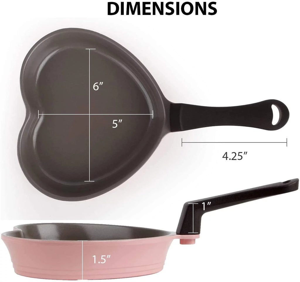 Pink & Red Ceramic Nonstick Heart-Shaped Egg Pan Set X287