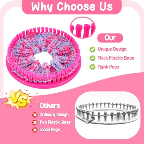 Knitting Loom Kit with Storage Bags Yarns Knitting Tools Pink B1005