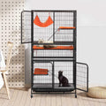 4-Tier Wire Cat Cage Pet Enclosure with Removable Wheels V803