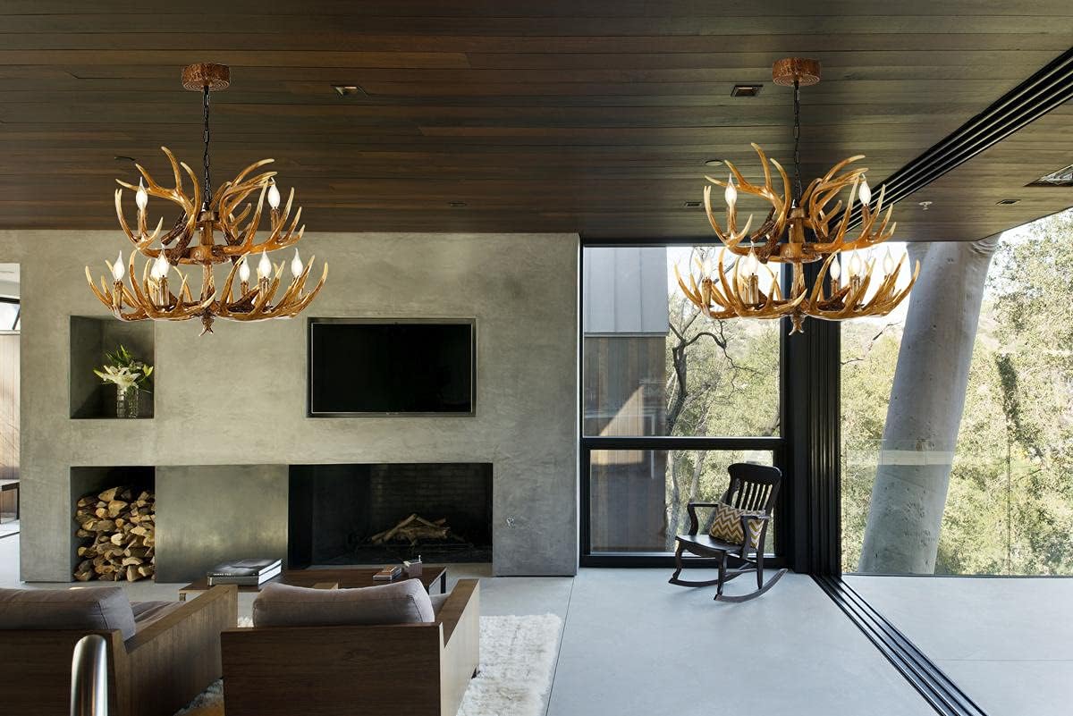 Antler Chandelier 9 Lights E12 Base I3893