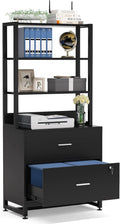 2 Drawer Black File Cabinet with Lock Y81372