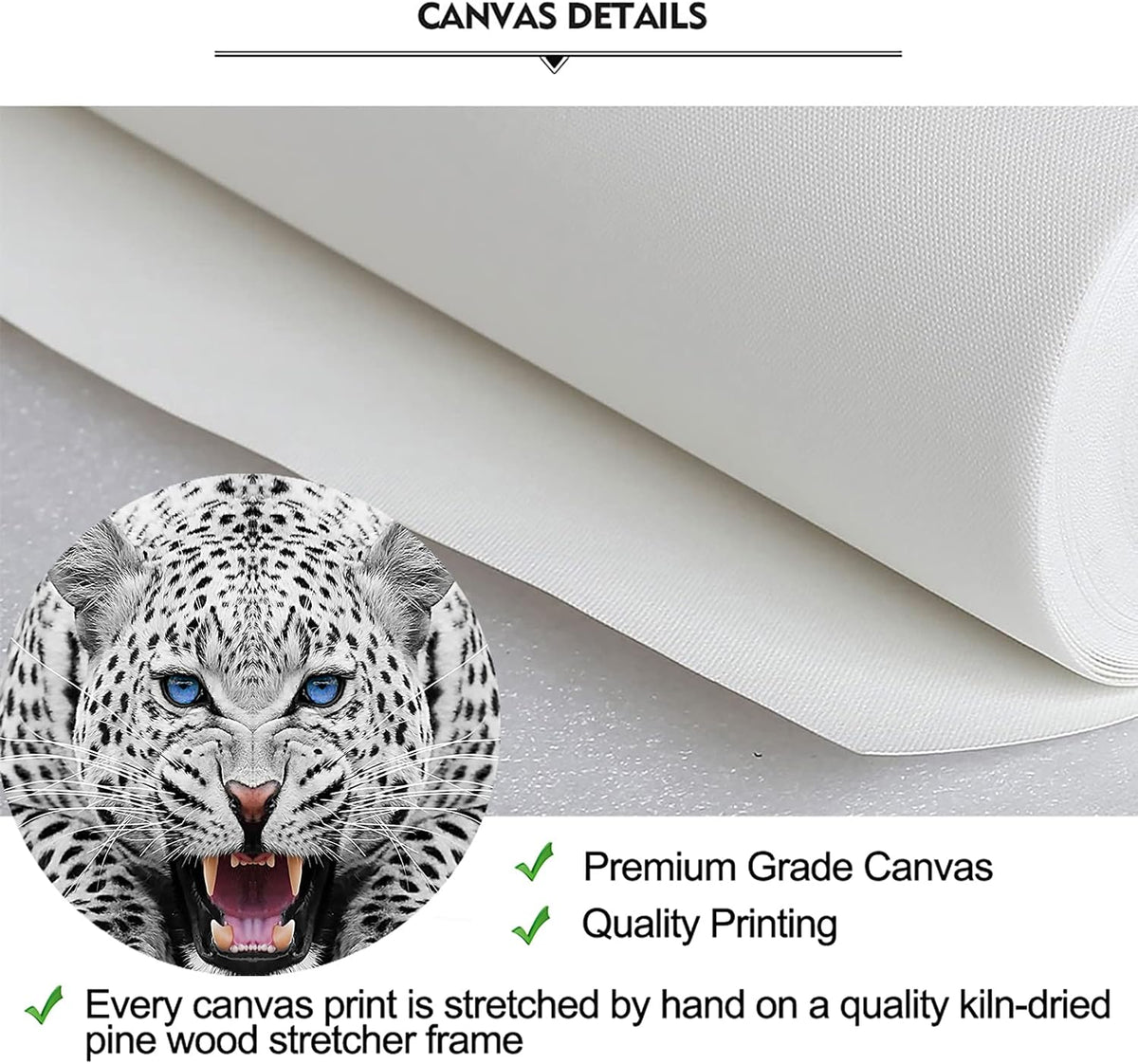 Framed Grey Leopard Canvas Wall Art 16x24 V23080