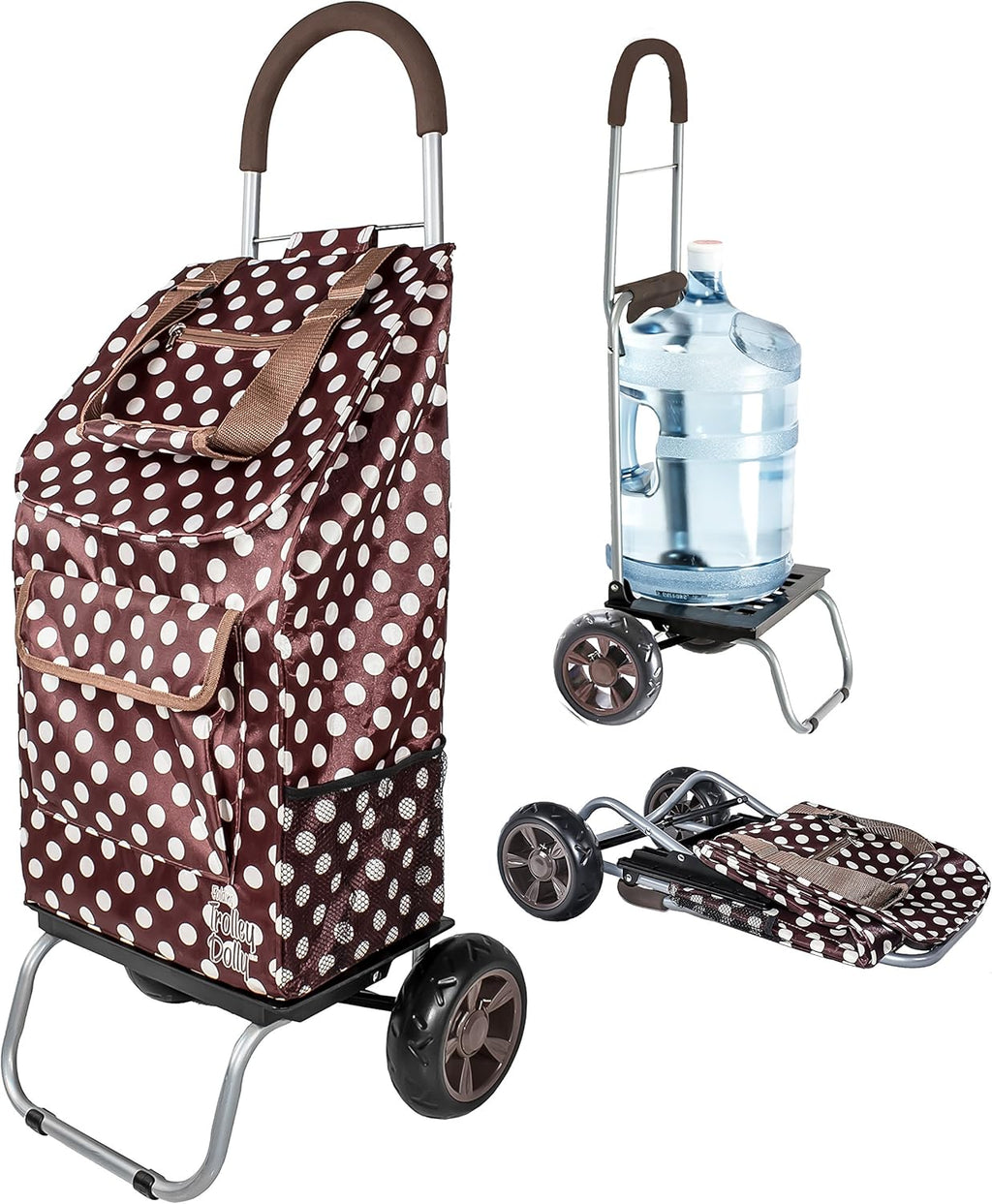 Purple Foldable Shopping Cart with Wheels and Removable Bag X1727