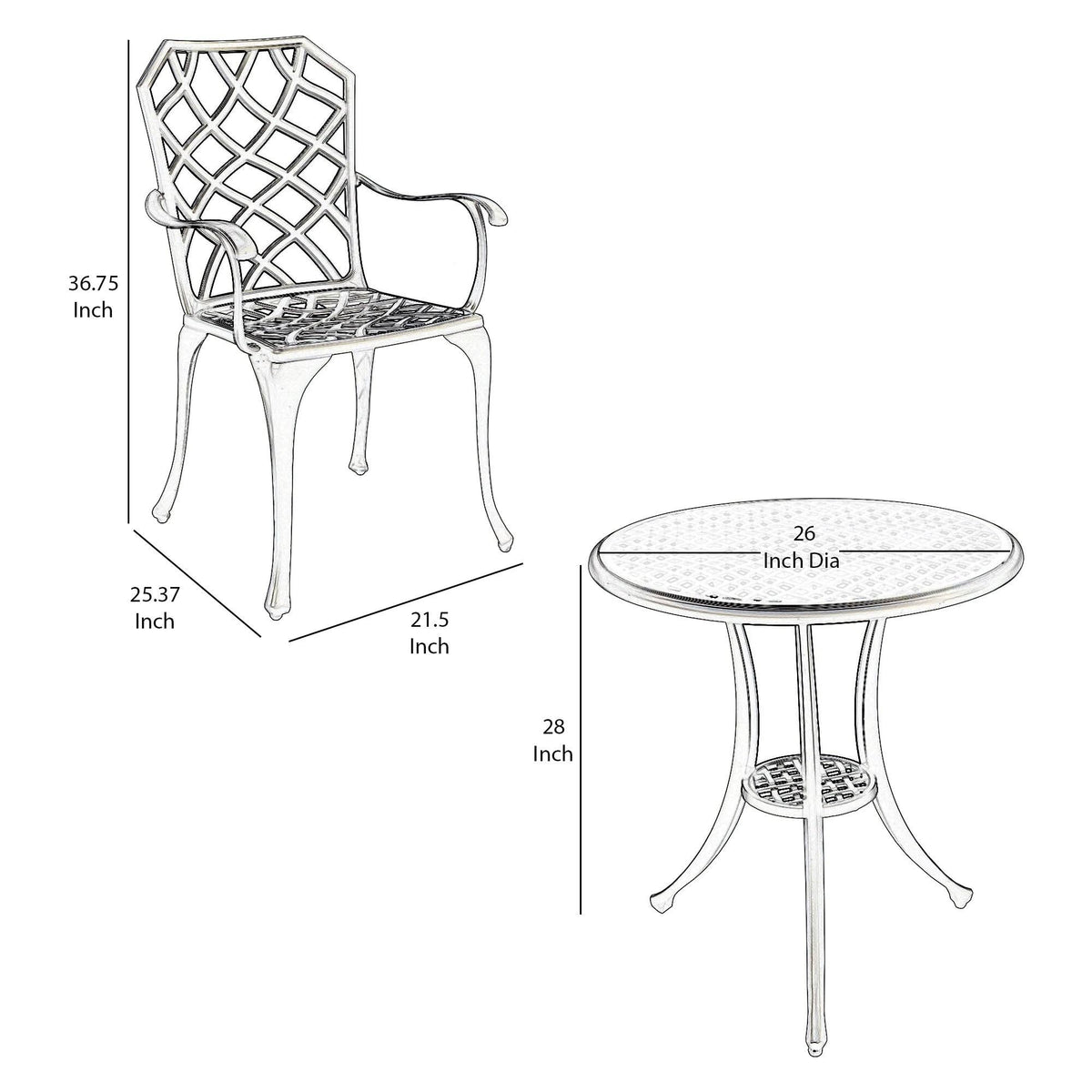 Black Table Set of 1 Table and 2 Chairs with Cabriole Legs E7203