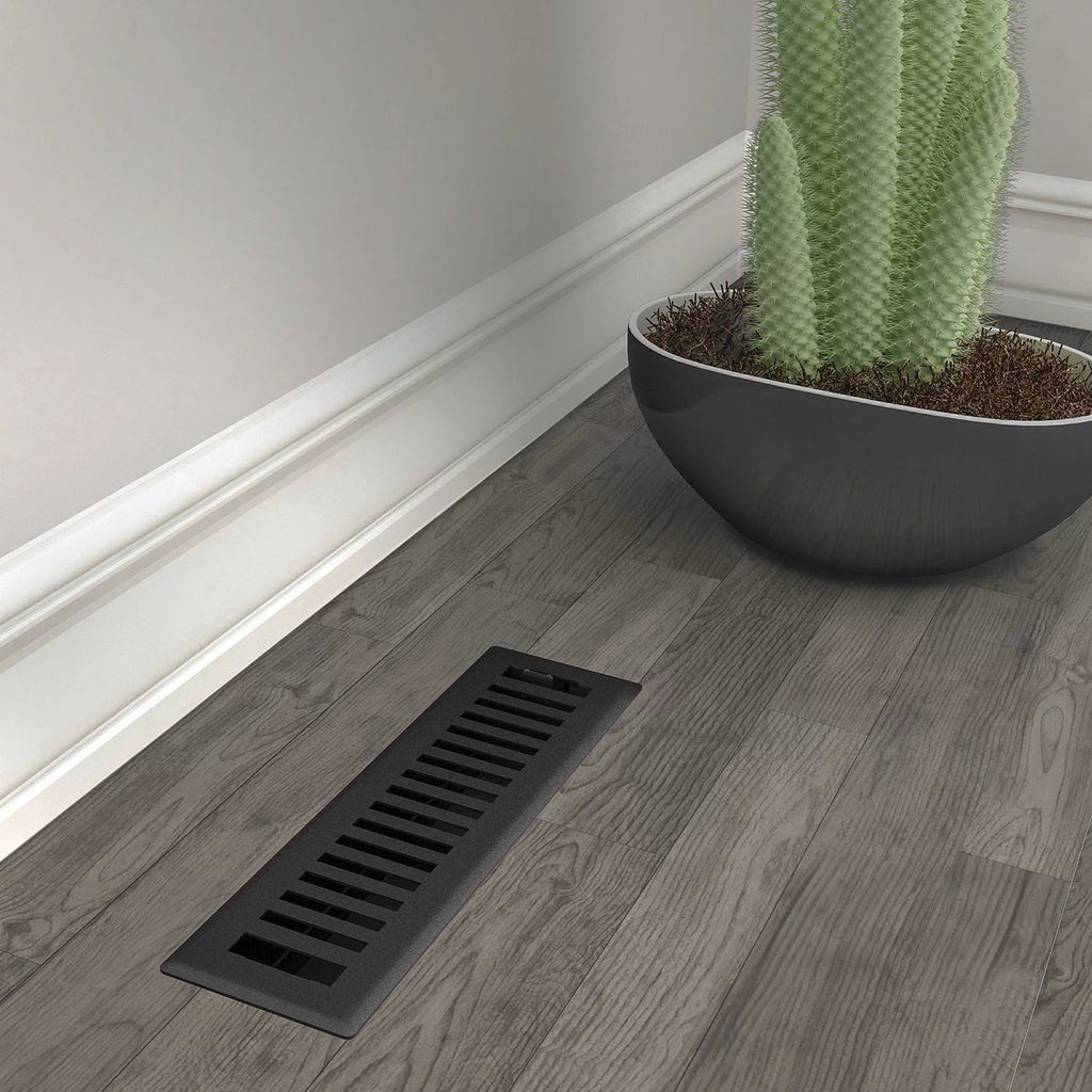 Black Iron Metal Rectangular Floor Register 5 Pack K892
