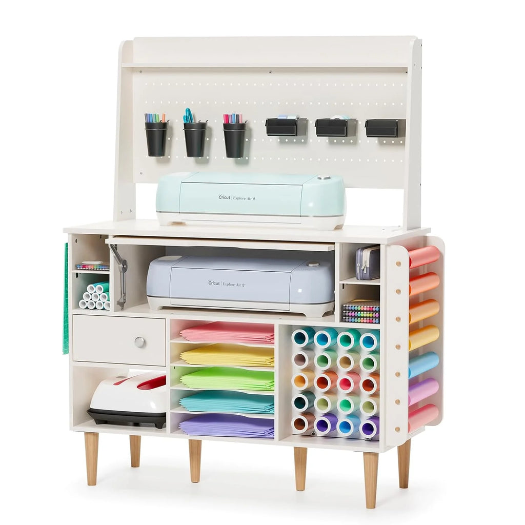 Craft Cabinet Table Organizer with Charging Station Y737245
