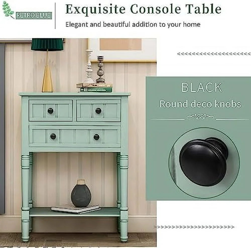 Narrow Console Table with Drawers and Bottom I999