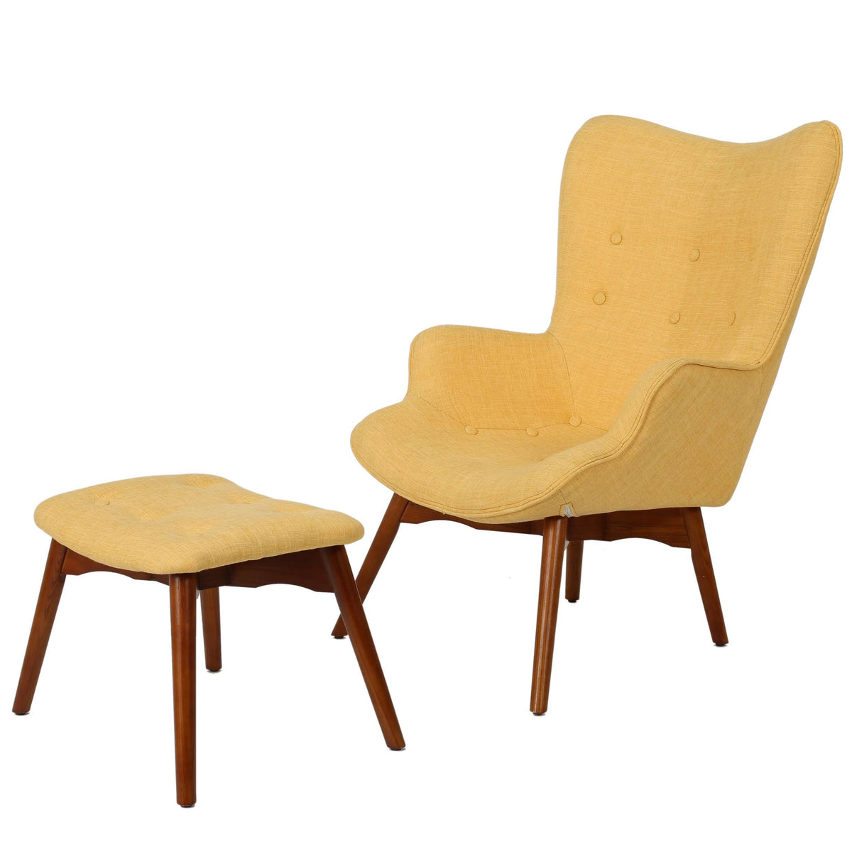 Purple Fabric Contour Chair with Footstool Set F67714