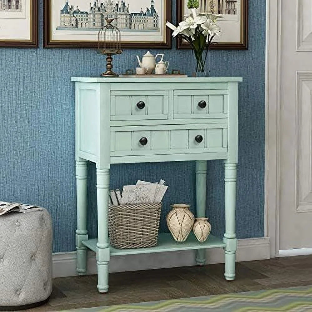 Narrow Console Table with Drawers and Bottom I999
