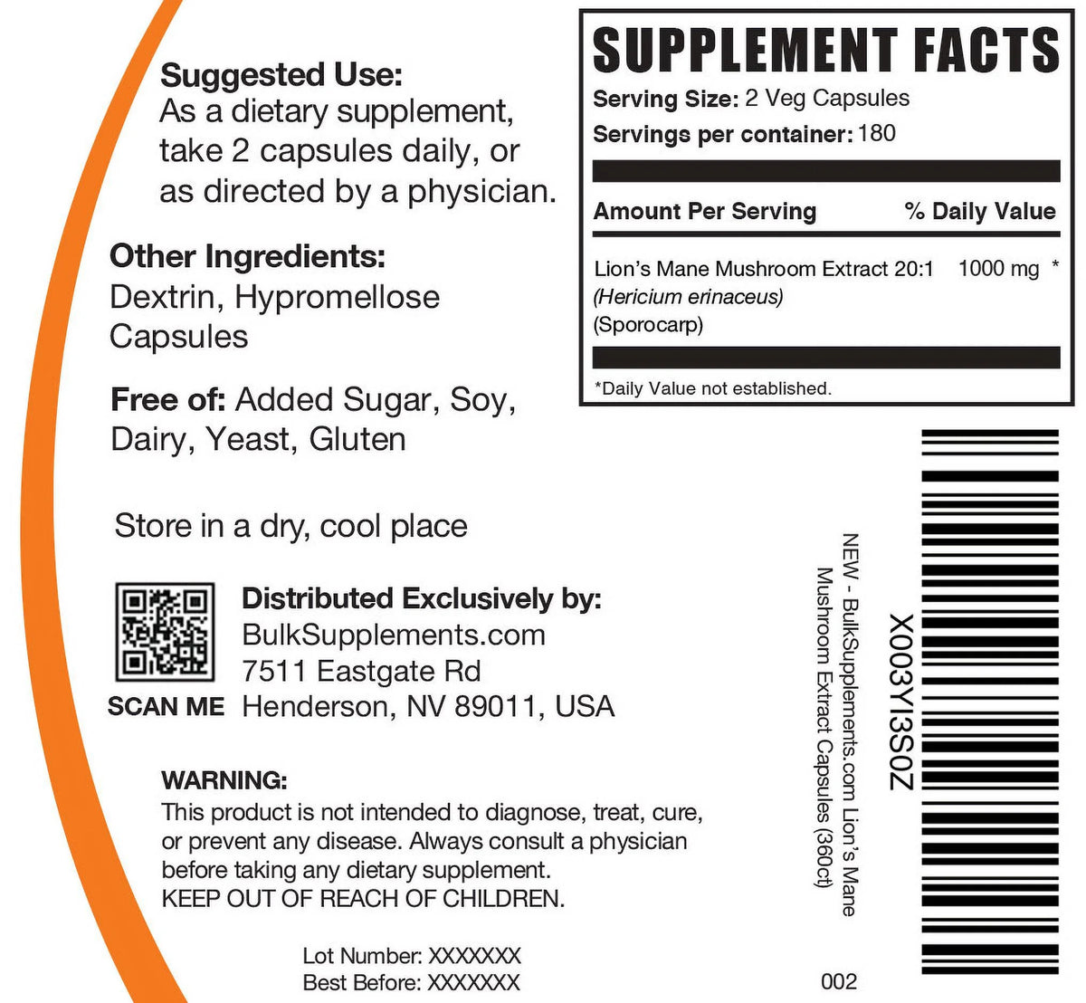 Lion's Mane Mushroom Capsules L6641