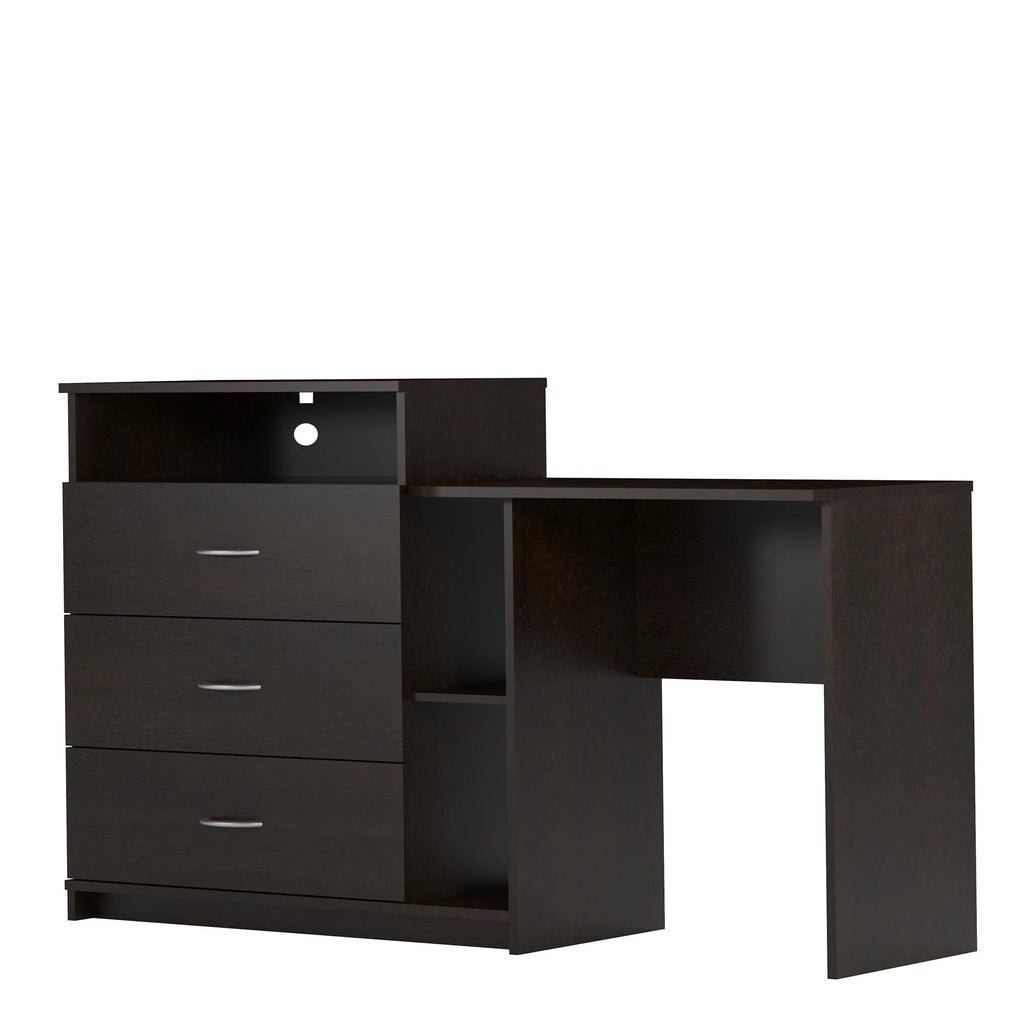 Espresso 3 in 1 Media Dresser and Desk Combo O374