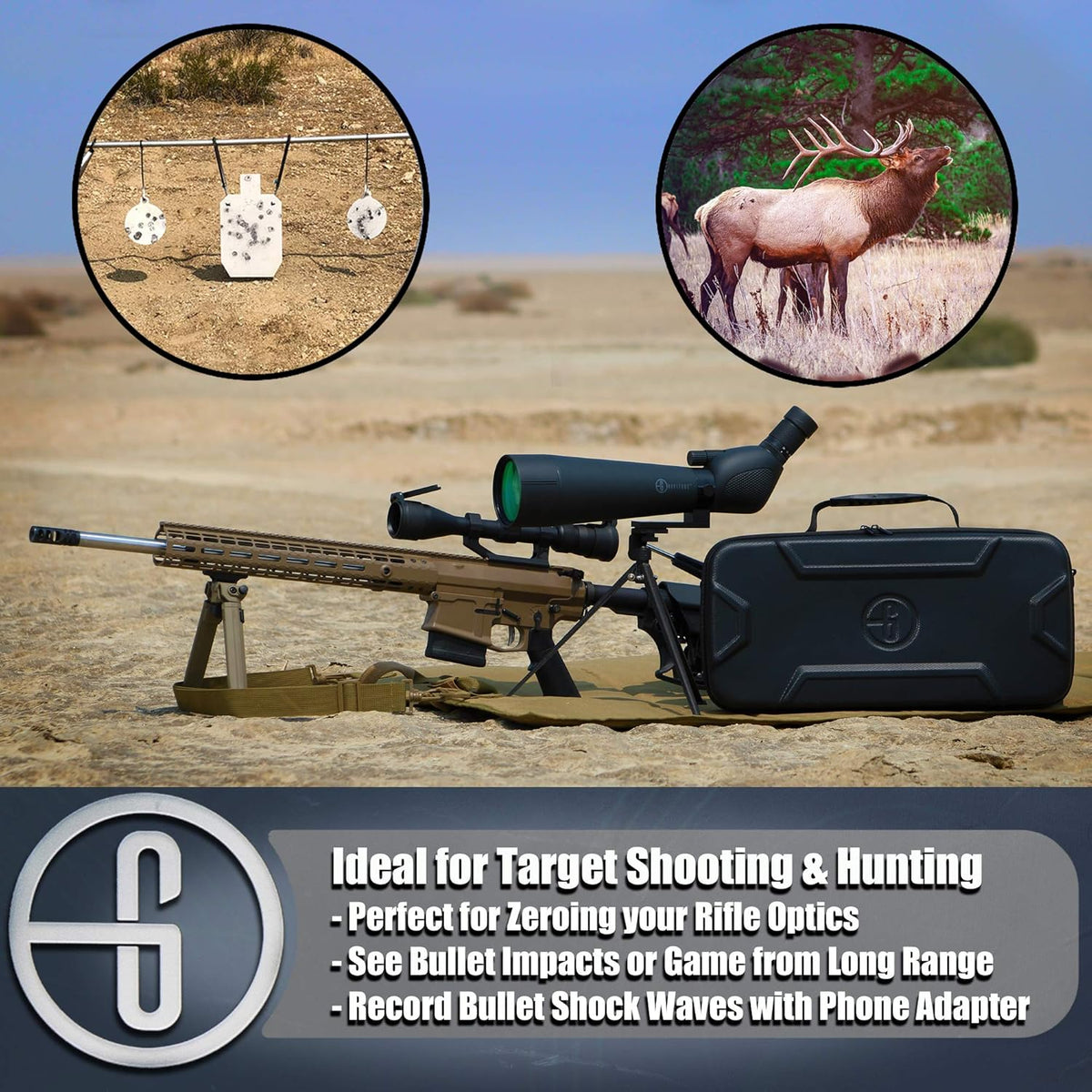 20-60x80mm HD Spotting Scope with Tripod and Carry Case Q887217