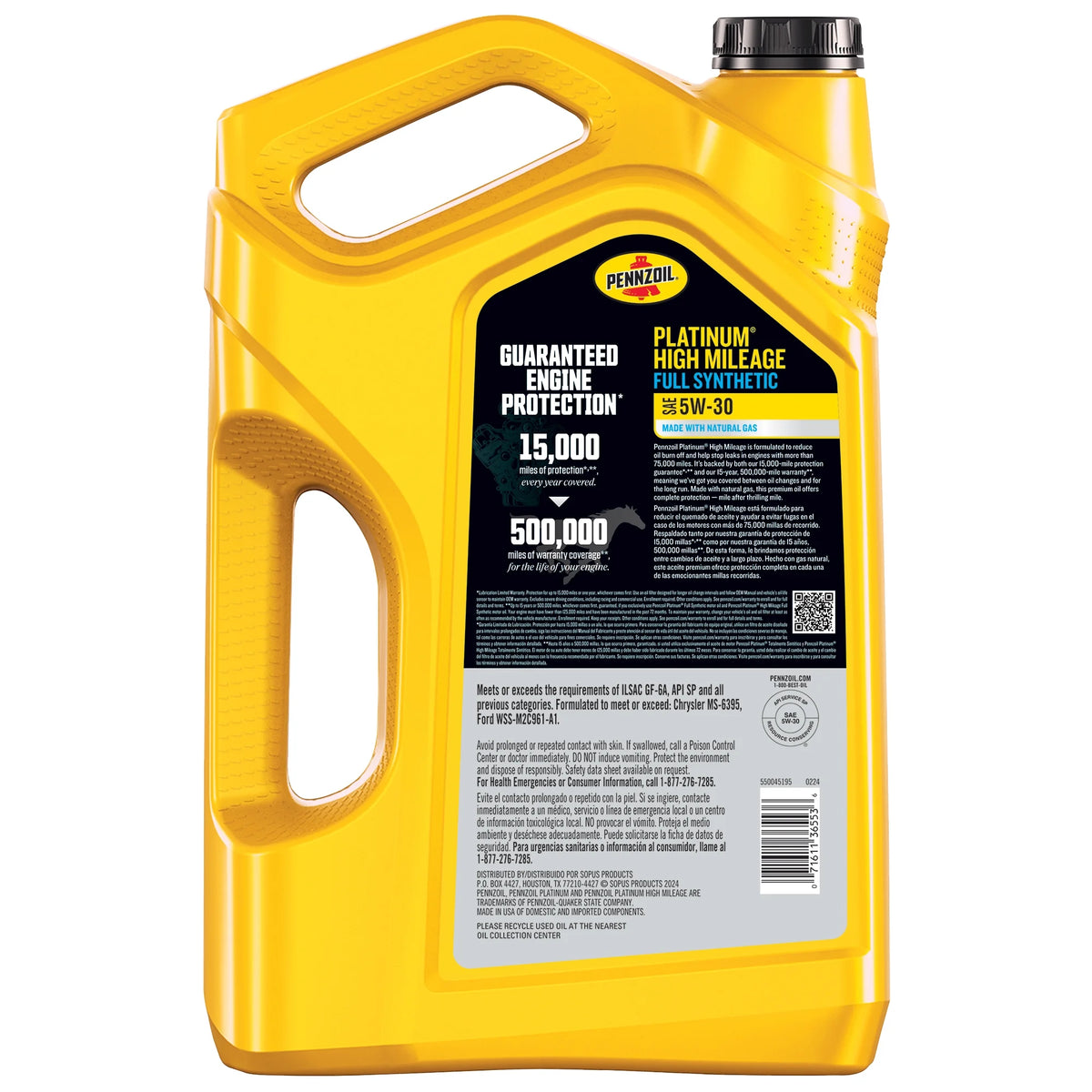5W-30 Full Synthetic Motor Oil, 5 Quart P114667