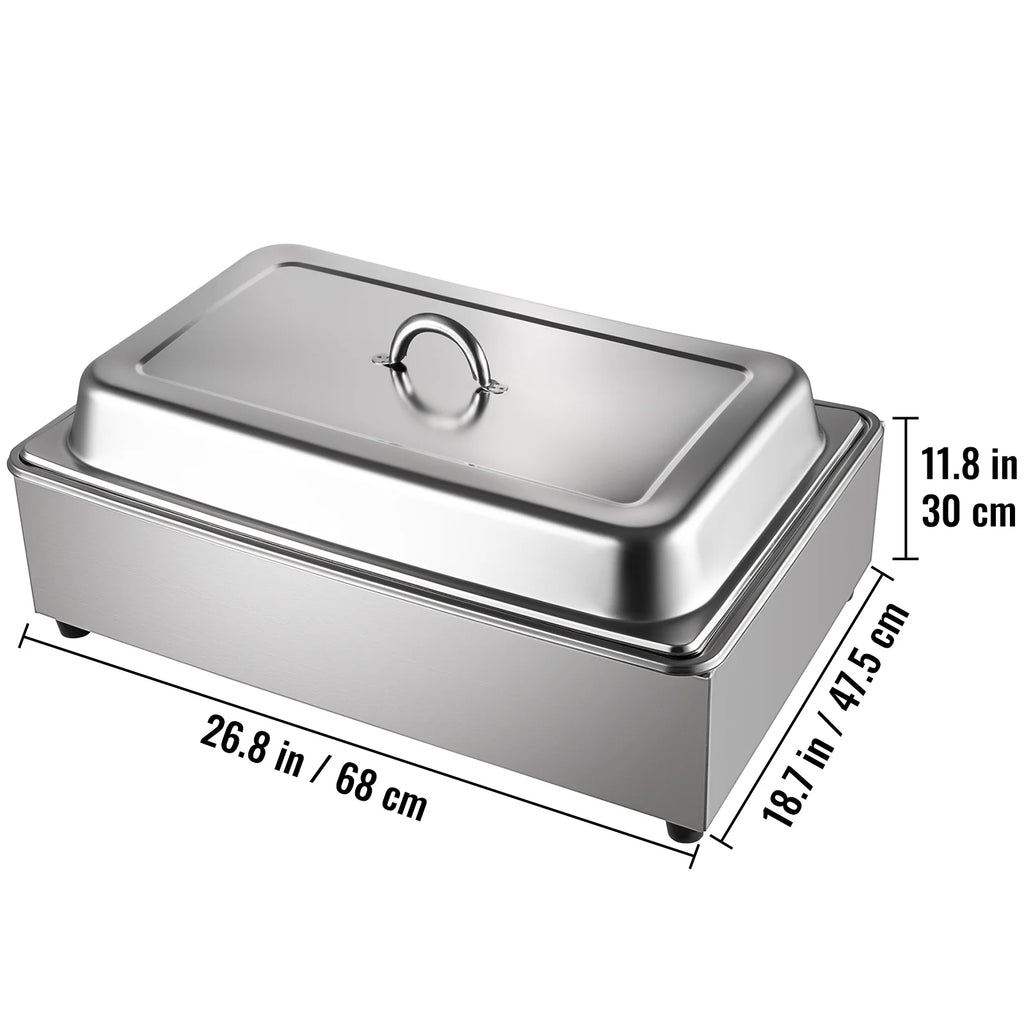 9.5 Quart Electric Stainless Steel Food Warmer with Lid E909280