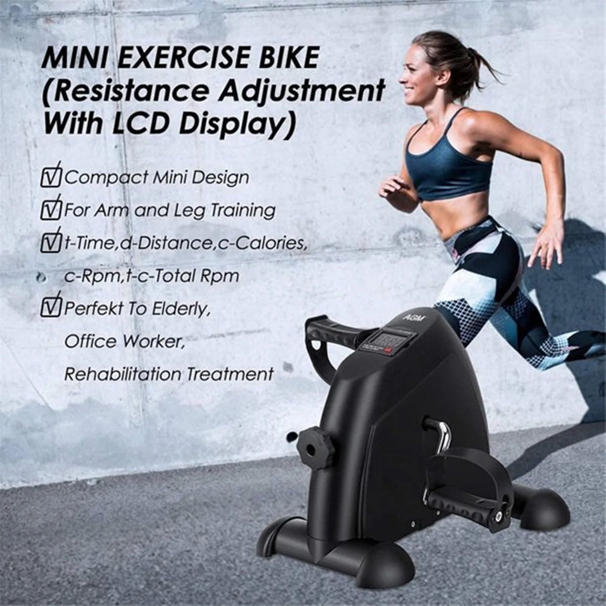Mini Under Desk Pedal Exerciser with LCD Screen O8447