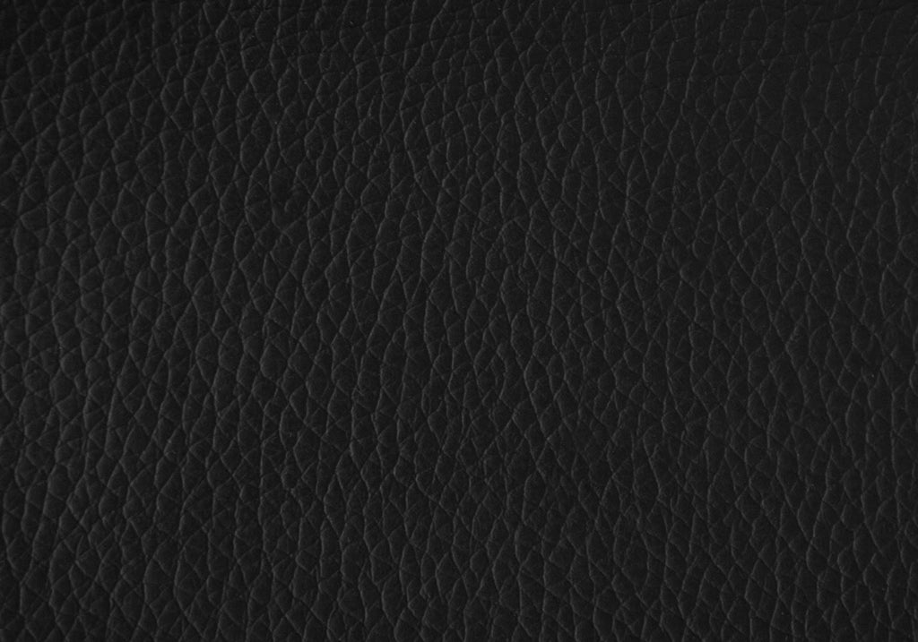 Black Leather Look Fabric Ottoman L319