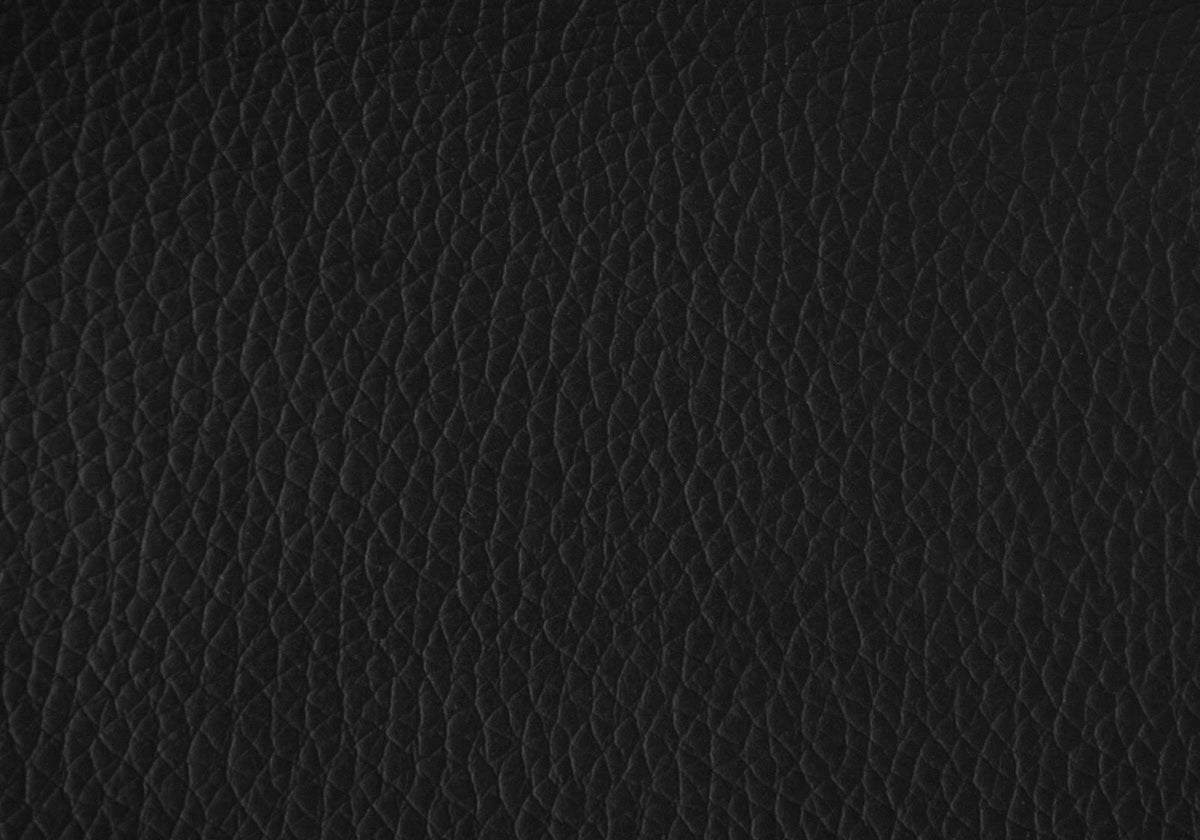 Black Leather Look Fabric Ottoman L319