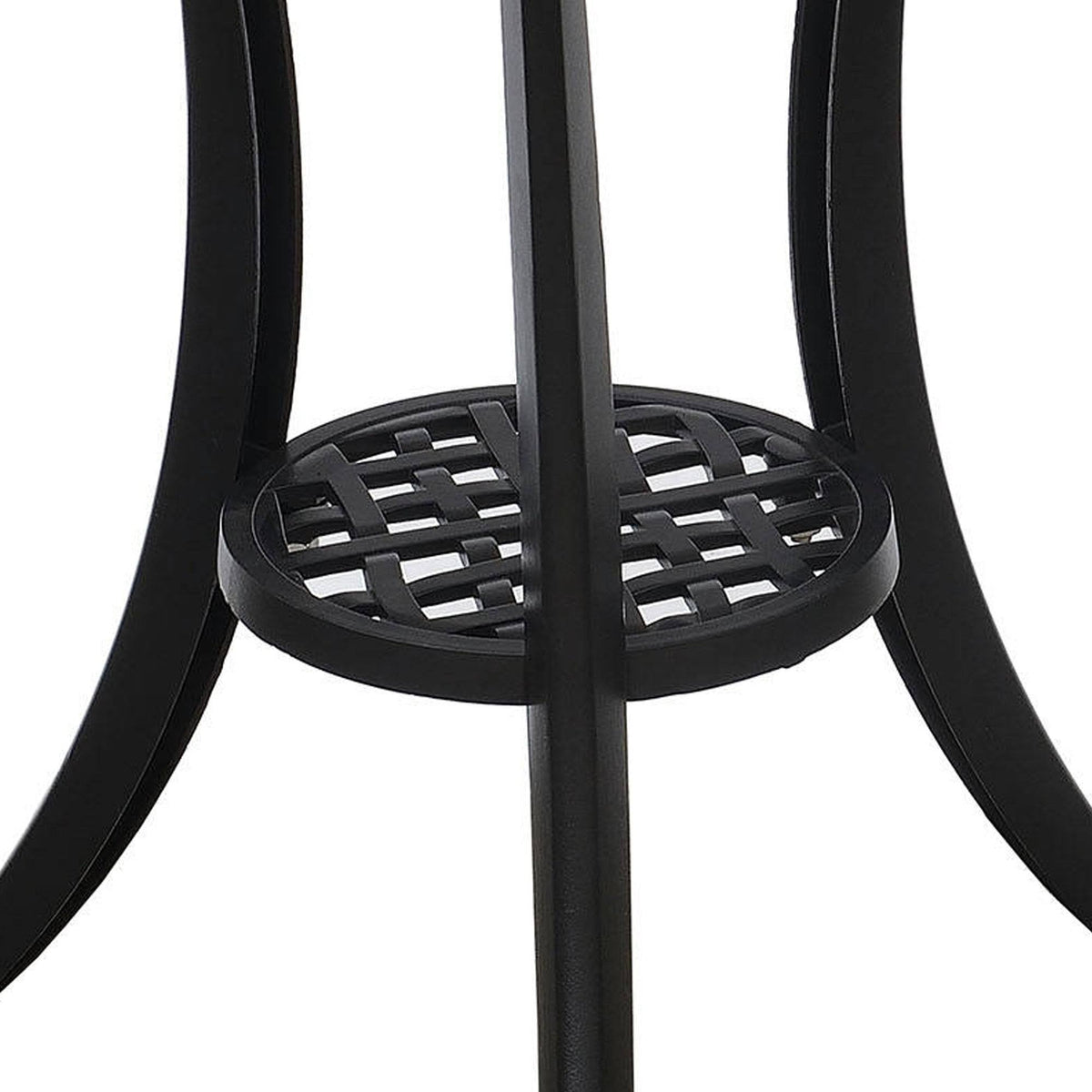 Black Table Set of 1 Table and 2 Chairs with Cabriole Legs E7203