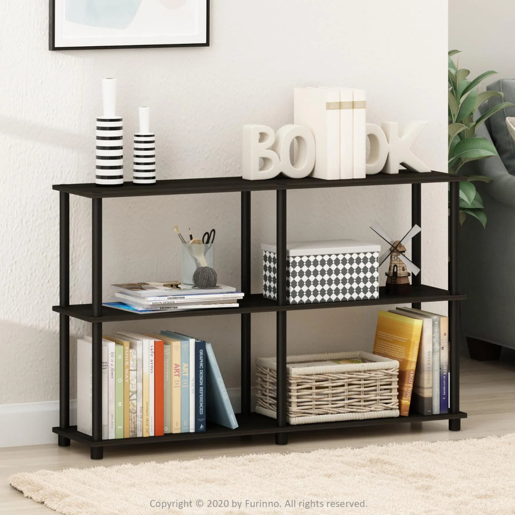 3-Tier Double Size Storage Display Rack in Black/Gray E103