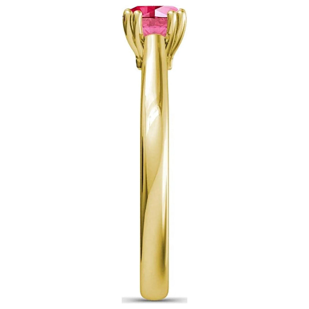 Pink Tourmaline 8 Prong Solitaire Engagement Ring 0.95 ct 14K Yellow Gold Y7143