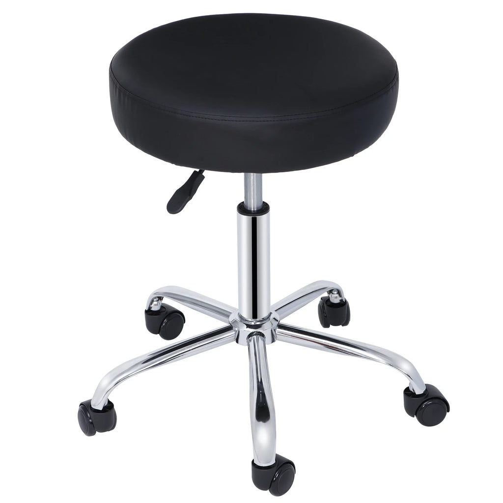 Adjustable Hydraulic Rolling Swivel Stool Black Q132932