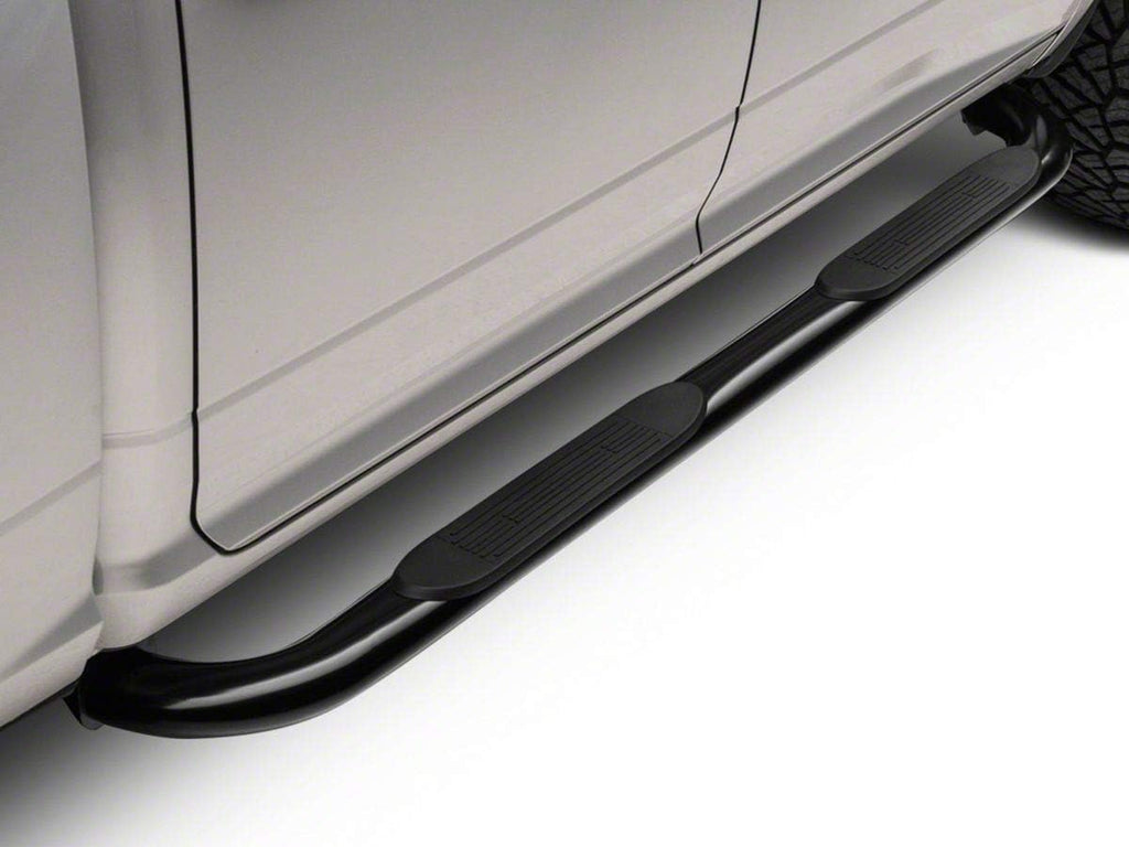 Black 4-Inch Oval Bent End Side Step Bars U55550