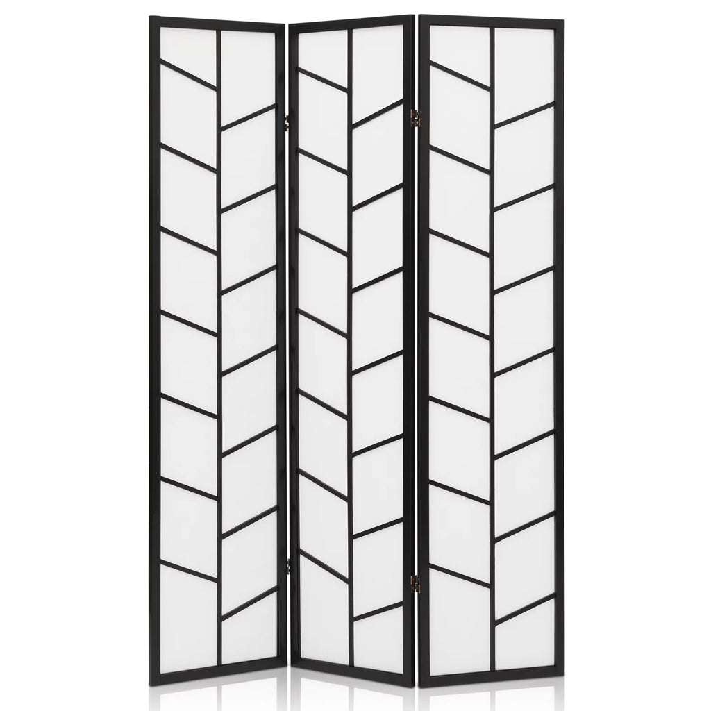 Black 3 Panel Wood Folding Room Divider X751