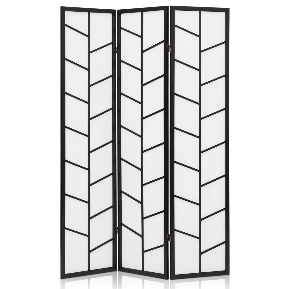 Black 3 Panel Wood Folding Room Divider X751